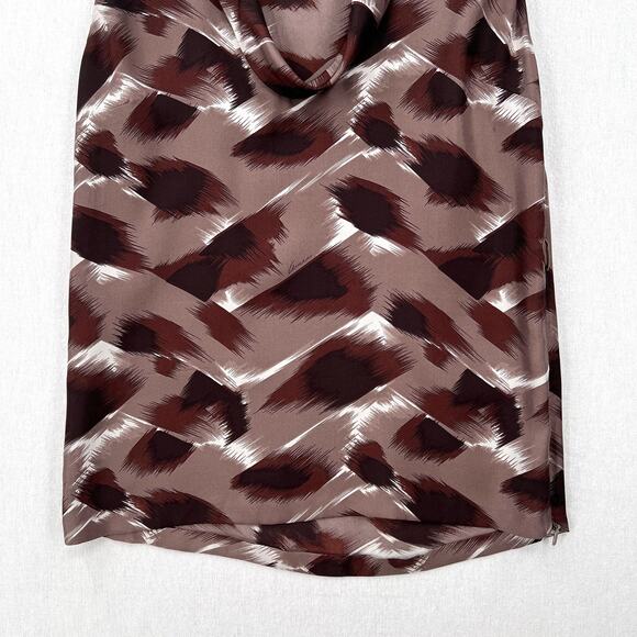 GUCCI Sleeveless Printed Silk Top Womens IT40 US S 4 Brown Scoop Neck Blouse - Picture 6 of 15